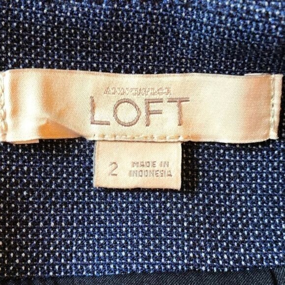 LOFT Tulip Skirt In Blue Summer Weave, Sz 2 - Picture 4 of 8